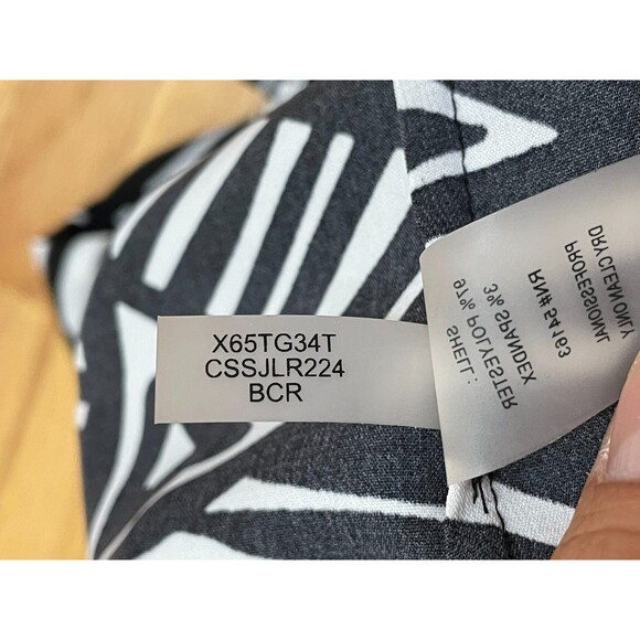 Calvin Klein Women's 1X Black Blouse Polyester Top Geometric Work Chic Stretch - Picture 8 of 8